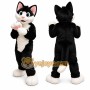 Black & White Cat Mascot Costume Adult Full Body Cartoon Animal Suit for Events & Parties