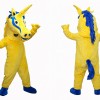 Yellow Unicorn Mascot Costume Adult Full Body Animal Suit for Events Parties & Promotions