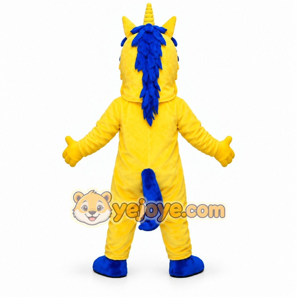 Yellow Unicorn Mascot Costume Adult Full Body Animal Suit for Events Parties & Promotions Yellow Unicorn Mascot Costume Adult Full Body Animal Suit for Events Parties & Promotions