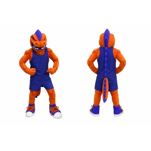 Orange Dinosaur Mascot Costume Adult Full Body Muscle Animal Suit with Sports Outfit for Events & Promotions