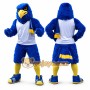 Blue Eagle Mascot Costume Adult Full Body Bird Character Suit with Sports Style for Events & Promotions
