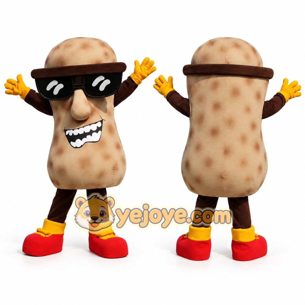 Funny Peanut Mascot Costume Adult Full Body Food Character Suit for Advertising, Events & Parties Funny Peanut Mascot Costume Adult Full Body Food Character Suit for Advertising, Events & Parties