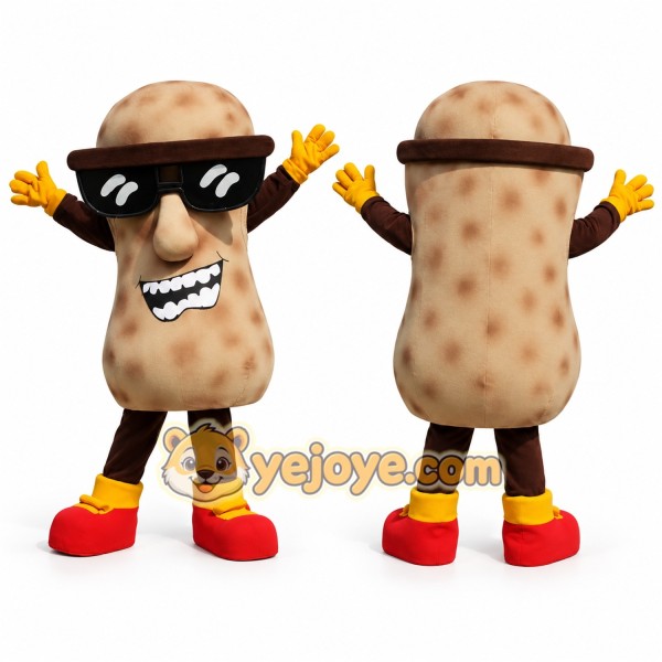 Funny Peanut Mascot Costume Adult Full Body Food Character Suit for Advertising, Events & Parties
