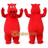 Red Hippo Mascot Costume Adult Full Body Cartoon Animal Suit for Events, Promotions & Theme Parties