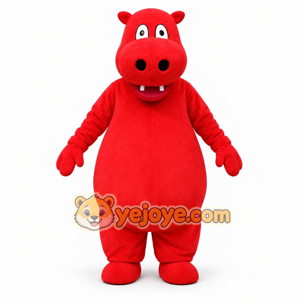 Red Hippo Mascot Costume Adult Full Body Cartoon Animal Suit for Events, Promotions & Theme Parties Red Hippo Mascot Costume Adult Full Body Cartoon Animal Suit for Events, Promotions & Theme Parties