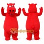 Red Hippo Mascot Costume Adult Full Body Cartoon Animal Suit for Events, Promotions & Theme Parties