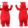Red Hippo Mascot Costume Adult Full Body Cartoon Animal Suit for Events, Promotions & Theme Parties