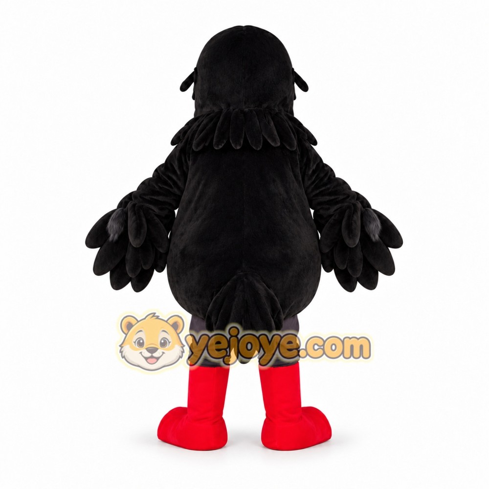 Black Crow Mascot Costume Adult Full Body Bird Character Suit for Events, Promotions & Parties