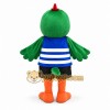 Green Parrot Mascot Costume Adult Full Body Cartoon Bird Character with Striped Shirt for Events, Promotions & Parties Green Parrot Mascot Costume Adult Full Body Cartoon Bird Character with Striped Shirt for Events, Promotions & Parties