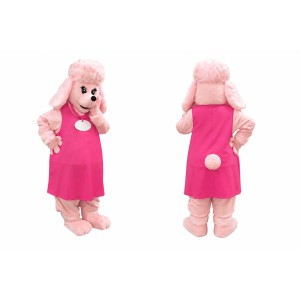 Pink Poodle Mascot Costume Adult Full Body Dog Character Outfit for Events, Promotions & Parties