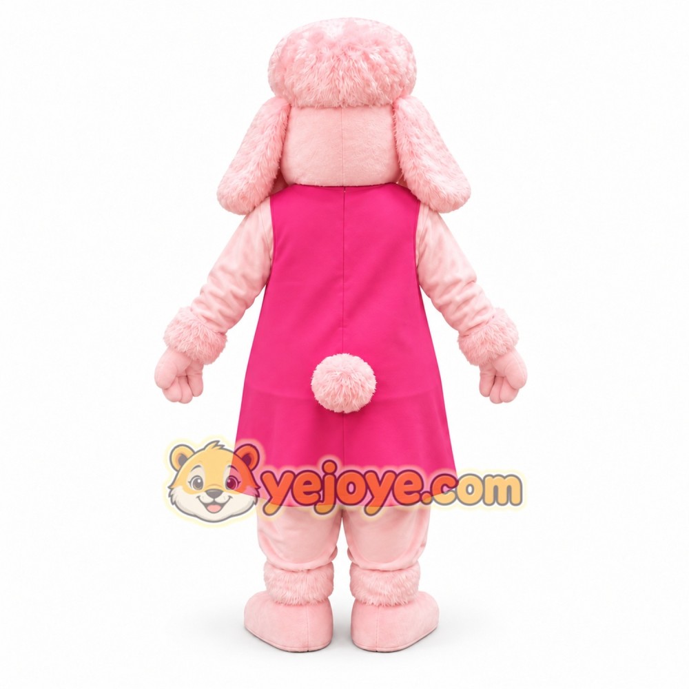 Pink Poodle Mascot Costume Adult Full Body Dog Character Outfit for Events, Promotions & Parties