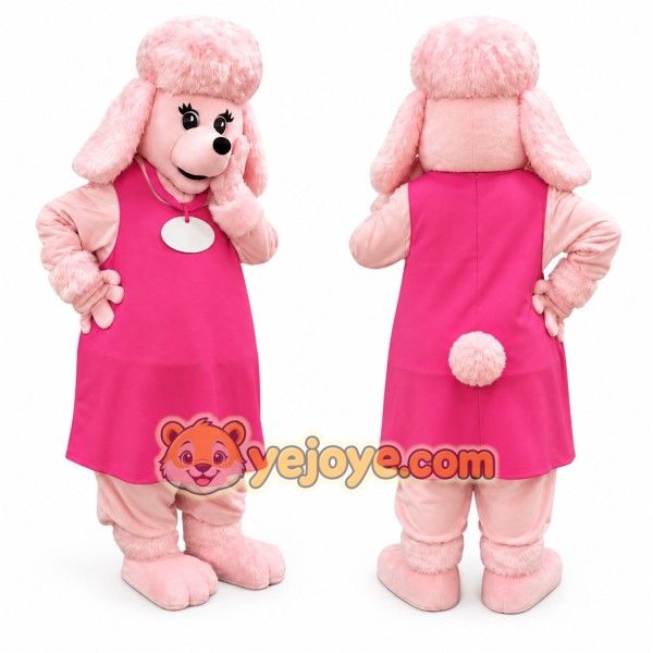 Pink Poodle Mascot Costume Adult Full Body Dog Character Outfit for Events, Promotions & Parties