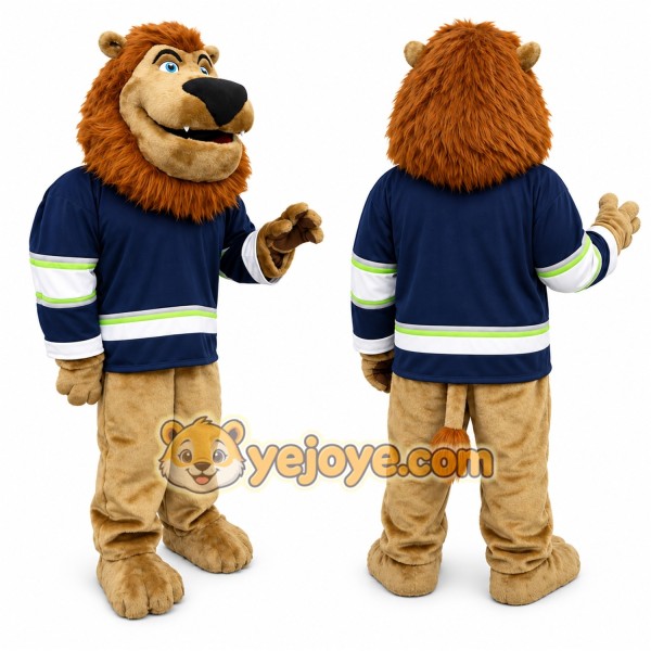 Lion Mascot Costume Adult Full Body Animal Character with Sports Jersey for Events & Promotions