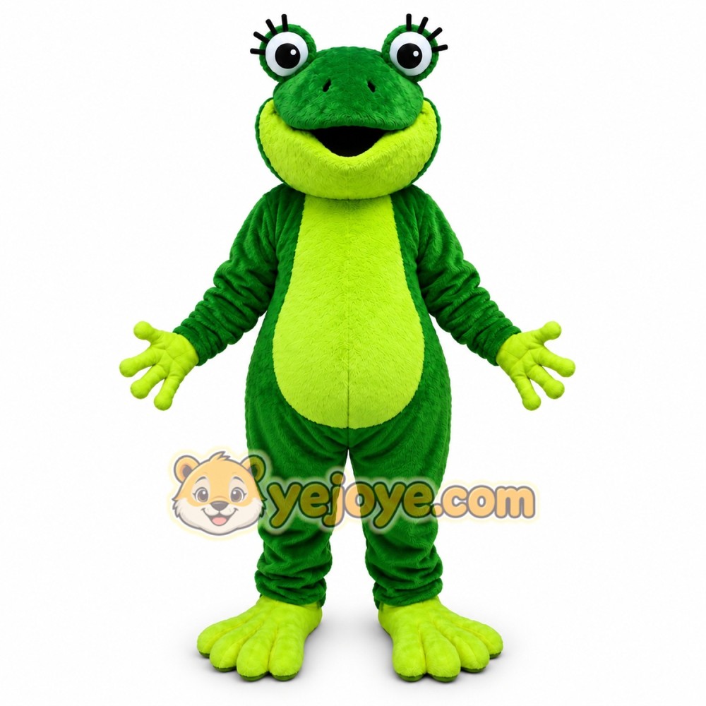 Green Frog Mascot Costume Adult Full Body Cartoon Animal Suit for Events, Advertising & Parties Green Frog Mascot Costume Adult Full Body Cartoon Animal Suit for Events, Advertising & Parties