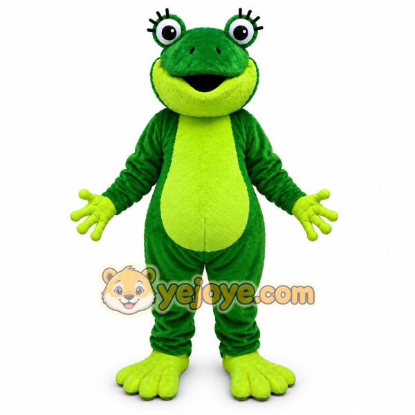 Green Frog Mascot Costume Adult Full Body Cartoon Animal Suit for Events, Advertising & Parties