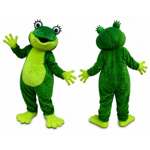 Green Frog Mascot Costume Adult Full Body Cartoon Animal Suit for Events, Advertising & Parties