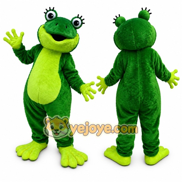 Green Frog Mascot Costume Adult Full Body Cartoon Animal Suit for Events, Advertising & Parties