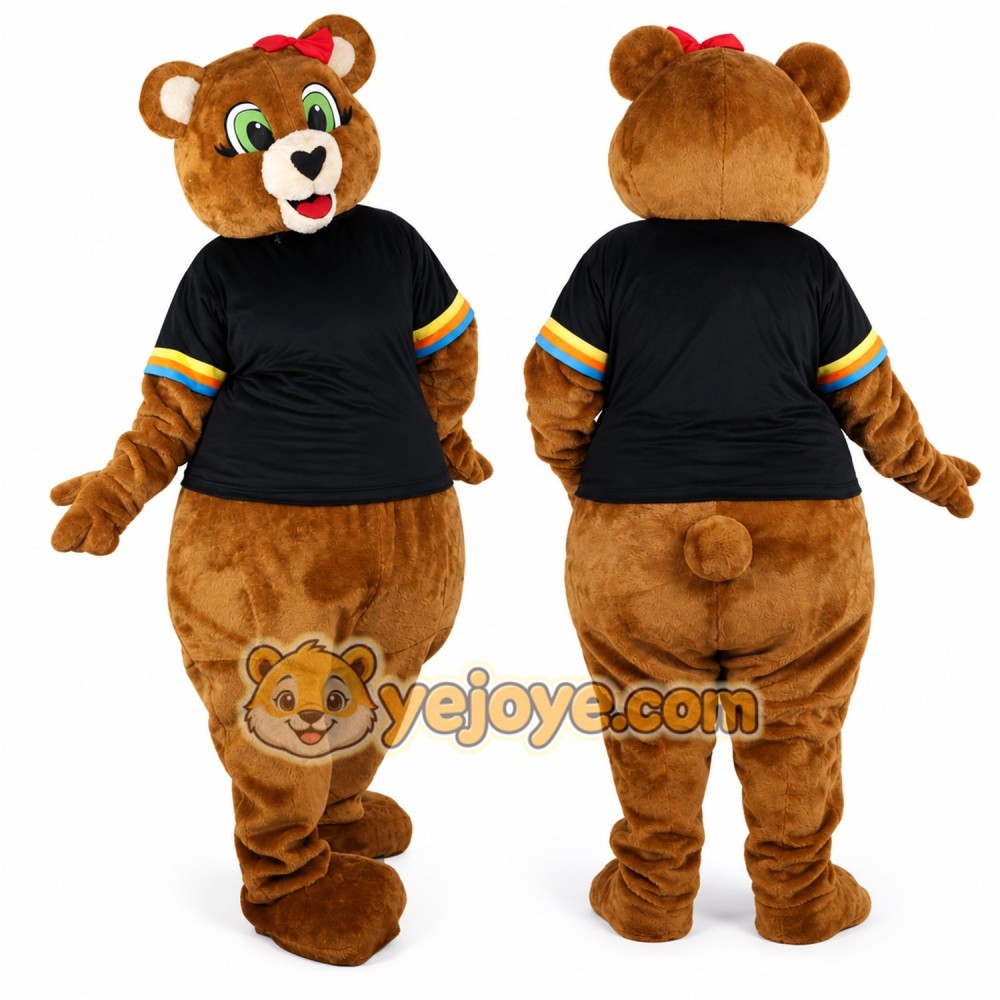 Brown Bear Mascot Costume Adult Cute Cartoon Animal Character with T-Shirt for Events, Promotions & Parties Brown Bear Mascot Costume Adult Cute Cartoon Animal Character with T-Shirt for Events, Promotions & Parties