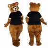 Brown Bear Mascot Costume Adult Cute Cartoon Animal Character with T-Shirt for Events, Promotions & Parties