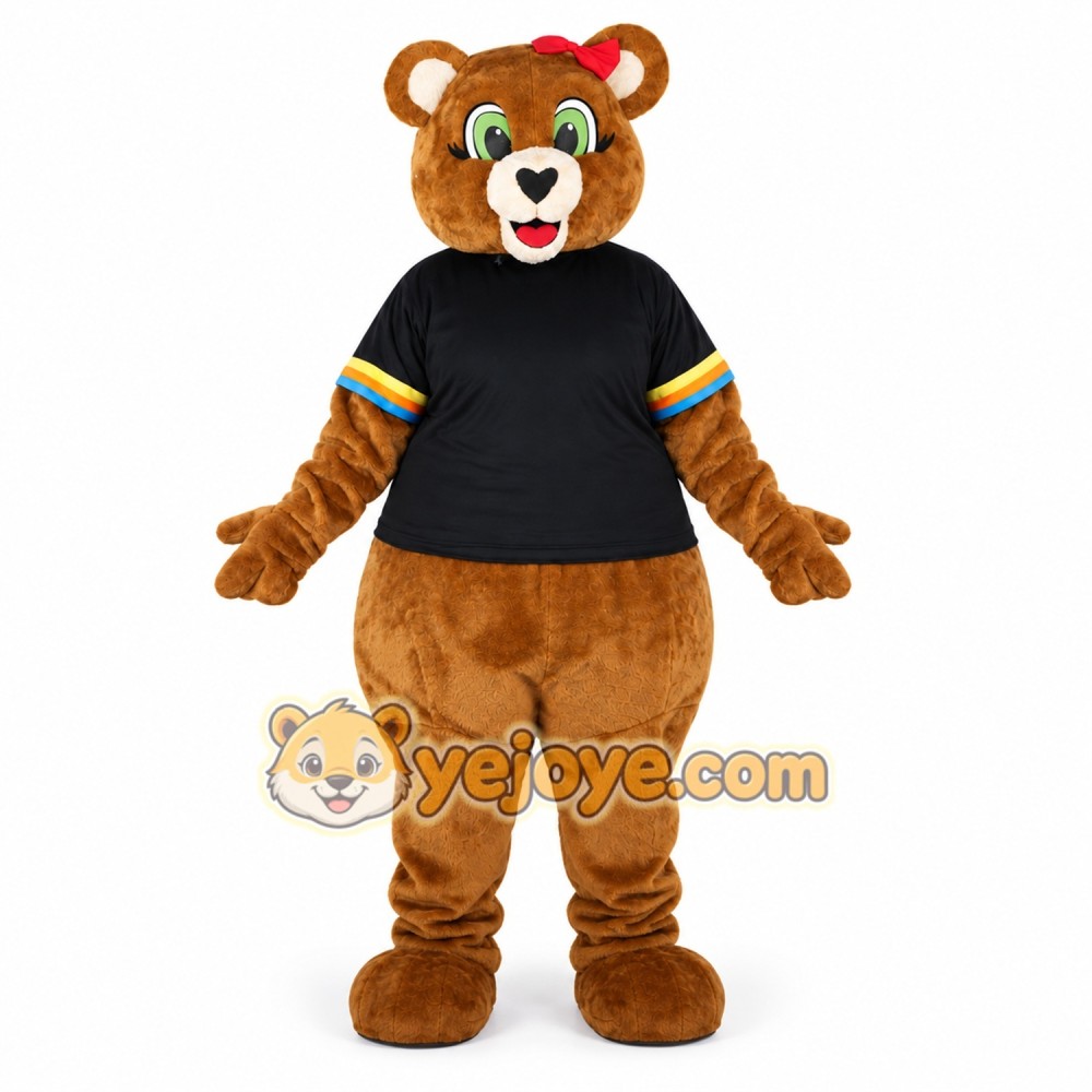 Brown Bear Mascot Costume Adult Cute Cartoon Animal Character with T-Shirt for Events, Promotions & Parties Brown Bear Mascot Costume Adult Cute Cartoon Animal Character with T-Shirt for Events, Promotions & Parties