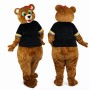 Brown Bear Mascot Costume Adult Cute Cartoon Animal Character with T-Shirt for Events, Promotions & Parties
