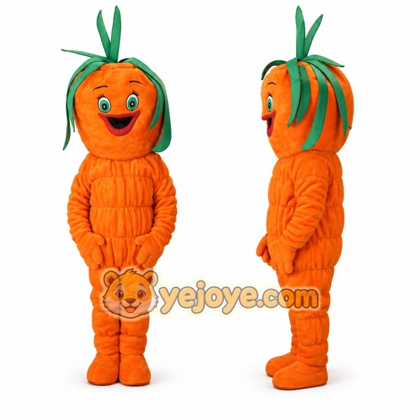 Carrot Mascot Costume Adult Full Body Cartoon Vegetable Character Outfit for Event Marketing, Promotions & Advertising