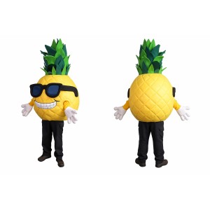 Pineapple Mascot Costume Adult Funny Fruit Character with Sunglasses for Events, Brand Promotion & Parties