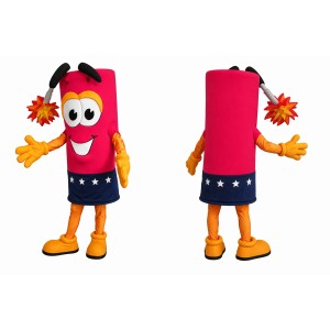 Firecracker Mascot Costume Adult Cartoon Festival Character Outfit for Events, Promotions & Celebrations