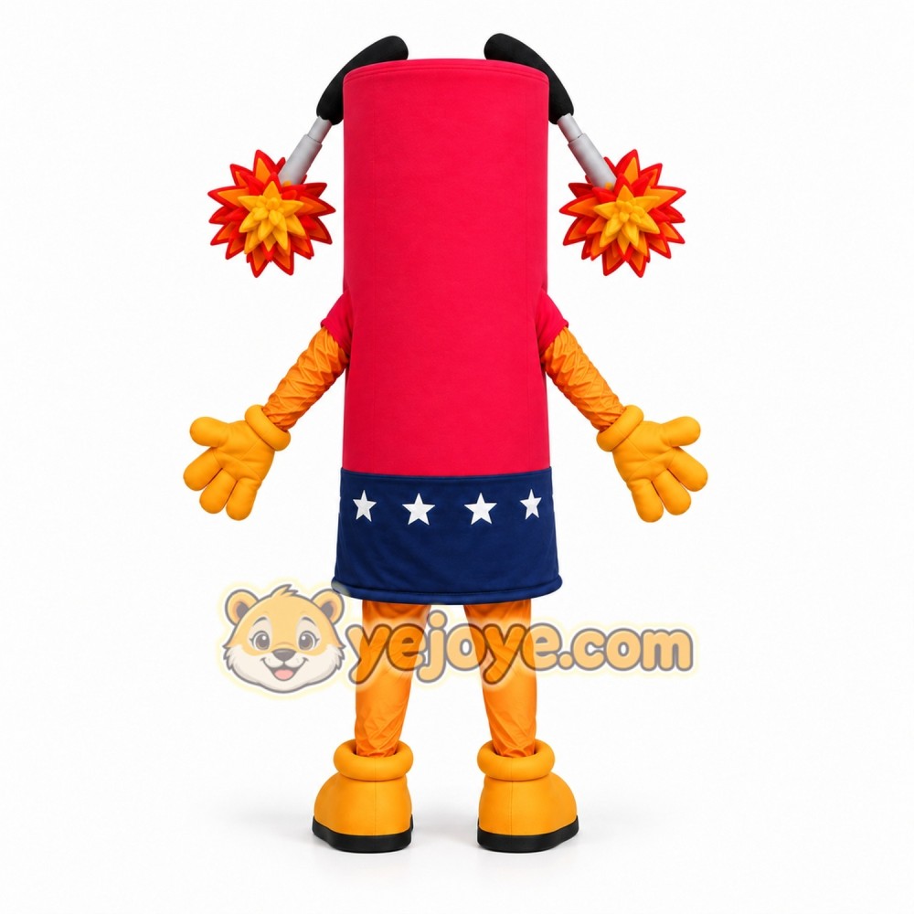 Firecracker Mascot Costume Adult Cartoon Festival Character Outfit for Events, Promotions & Celebrations