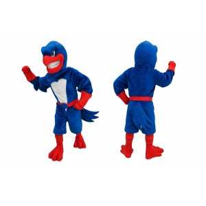 Blue Eagle Mascot Costume Adult Cartoon Bird Character Outfit for Sports Events, Promotions & Marketing