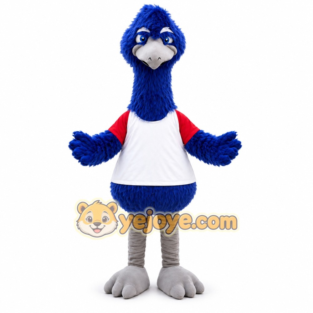 Blue Ostrich Mascot Costume Adult Animal Bird Character Outfit for Events and Promotions Blue Ostrich Mascot Costume Adult Animal Bird Character Outfit for Events and Promotions