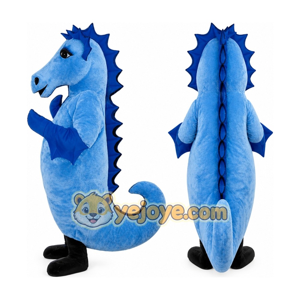Blue Seahorse Mascot Costume Adult Ocean Animal Character Outfit for Parties and Events Blue Seahorse Mascot Costume Adult Ocean Animal Character Outfit for Parties and Events