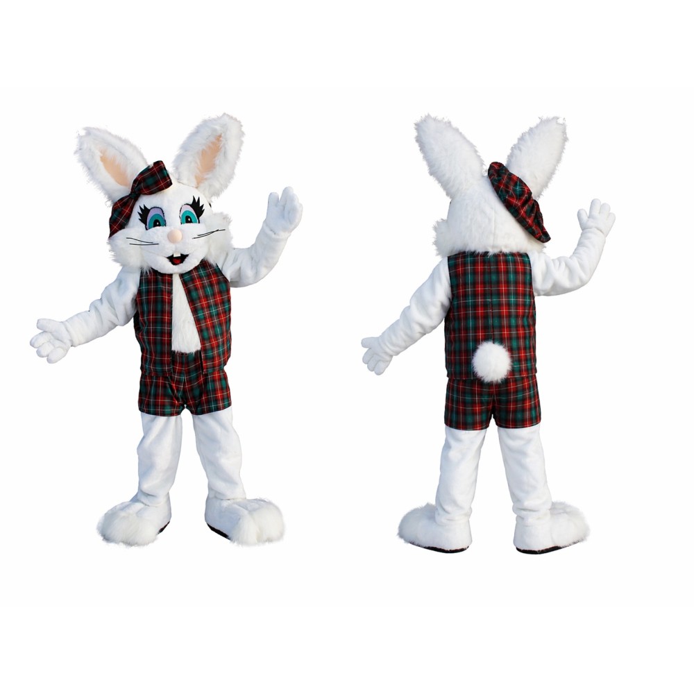 White Rabbit Mascot Costume Adult Bunny Character Outfit for Easter Events and Parties
