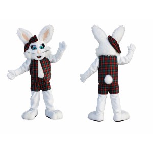 White Rabbit Mascot Costume Adult Bunny Character Outfit for Easter Events and Parties