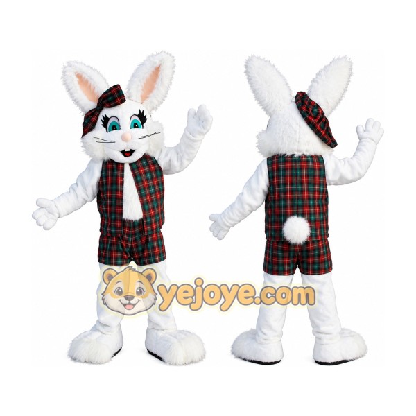 White Rabbit Mascot Costume Adult Bunny Character Outfit for Easter Events and Parties