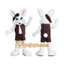 White Rabbit Mascot Costume Adult Bunny Character Outfit for Easter Events and Parties
