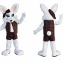 White Rabbit Mascot Costume Adult Bunny Character Outfit for Easter Events and Parties