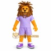 Lion Mascot Costume Adult Cartoon Animal Character Outfit with Purple Sportswear for Events and Promotions Lion Mascot Costume Adult Cartoon Animal Character Outfit with Purple Sportswear for Events and Promotions