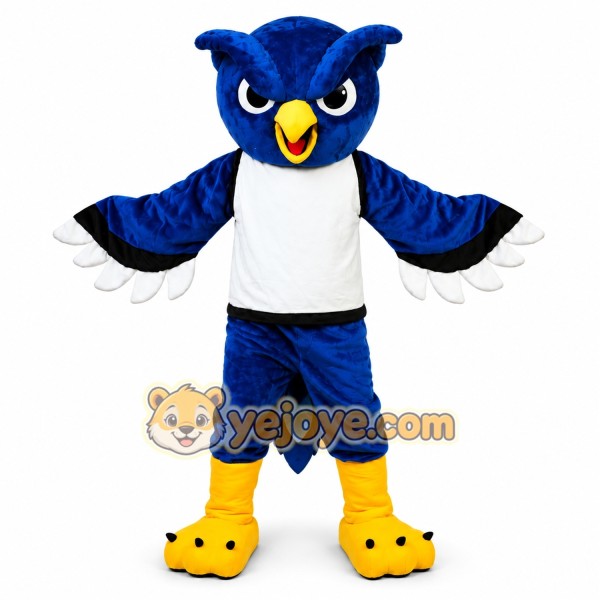 Blue Owl Mascot Costume Adult Bird Character Outfit for Events and School Promotions