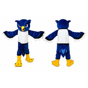 Blue Owl Mascot Costume Adult Bird Character Outfit for Events and School Promotions