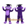 Purple Monkey Mascot Costume Adult Cartoon Animal Character Outfit with Graduation Cap for School Events Purple Monkey Mascot Costume Adult Cartoon Animal Character Outfit with Graduation Cap for School Events