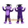 Purple Monkey Mascot Costume Adult Cartoon Animal Character Outfit with Graduation Cap for School Events