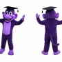 Purple Monkey Mascot Costume Adult Cartoon Animal Character Outfit with Graduation Cap for School Events