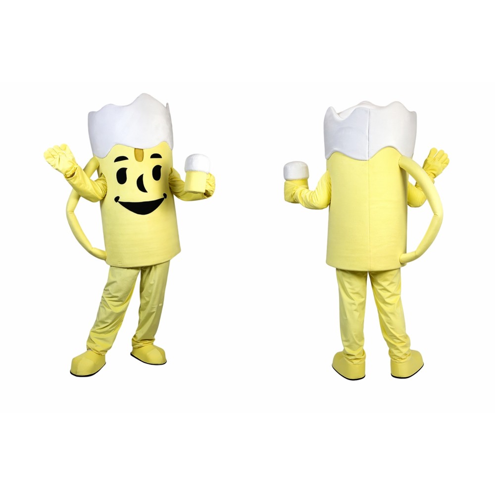 Beer Mug Mascot Costume Adult Cartoon Beverage Character Outfit for Festivals and Promotions