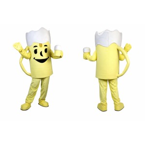 Beer Mug Mascot Costume Adult Cartoon Beverage Character Outfit for Festivals and Promotions