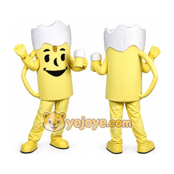 Beer Mug Mascot Costume Adult Cartoon Beverage Character Outfit for Festivals and Promotions