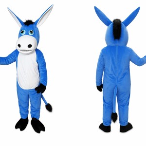 Blue Donkey Mascot Costume Adult Cartoon Animal Character Outfit for Events and Promotions
