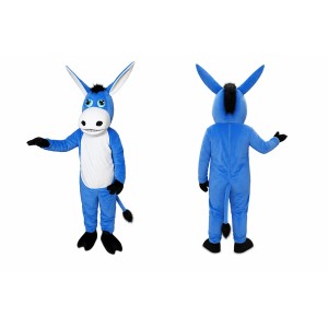 Blue Donkey Mascot Costume Adult Cartoon Animal Character Outfit for Events and Promotions