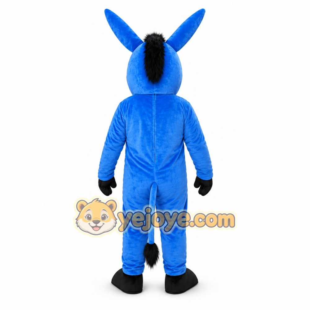 Blue Donkey Mascot Costume Adult Cartoon Animal Character Outfit for Events and Promotions