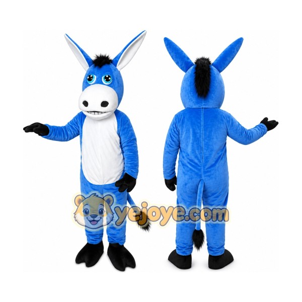 Blue Donkey Mascot Costume Adult Cartoon Animal Character Outfit for Events and Promotions